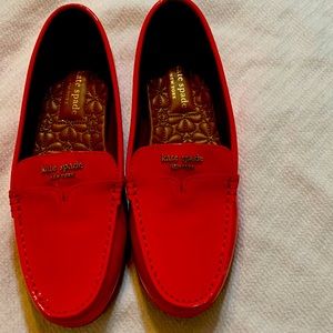 Kate Spade New York Red Coral Deck Loafers Flats, Size 7